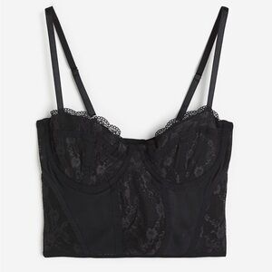 XL H&M LACE DETAIL MESH BUSTIER BRALETTE NWT